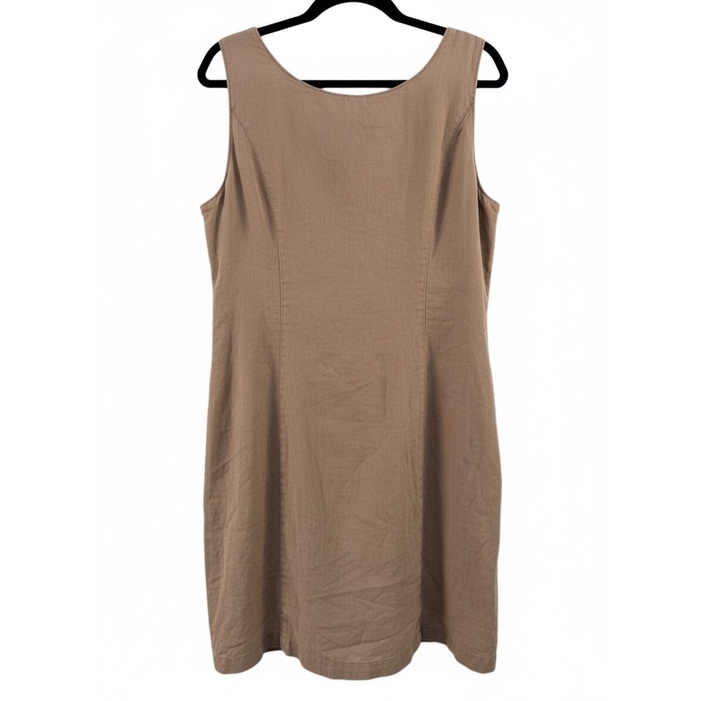 Two Star Dog Women's Linen Embroidered V Neck Sleeveless Dress Pockets Sz Medium - Picture 3 of 10